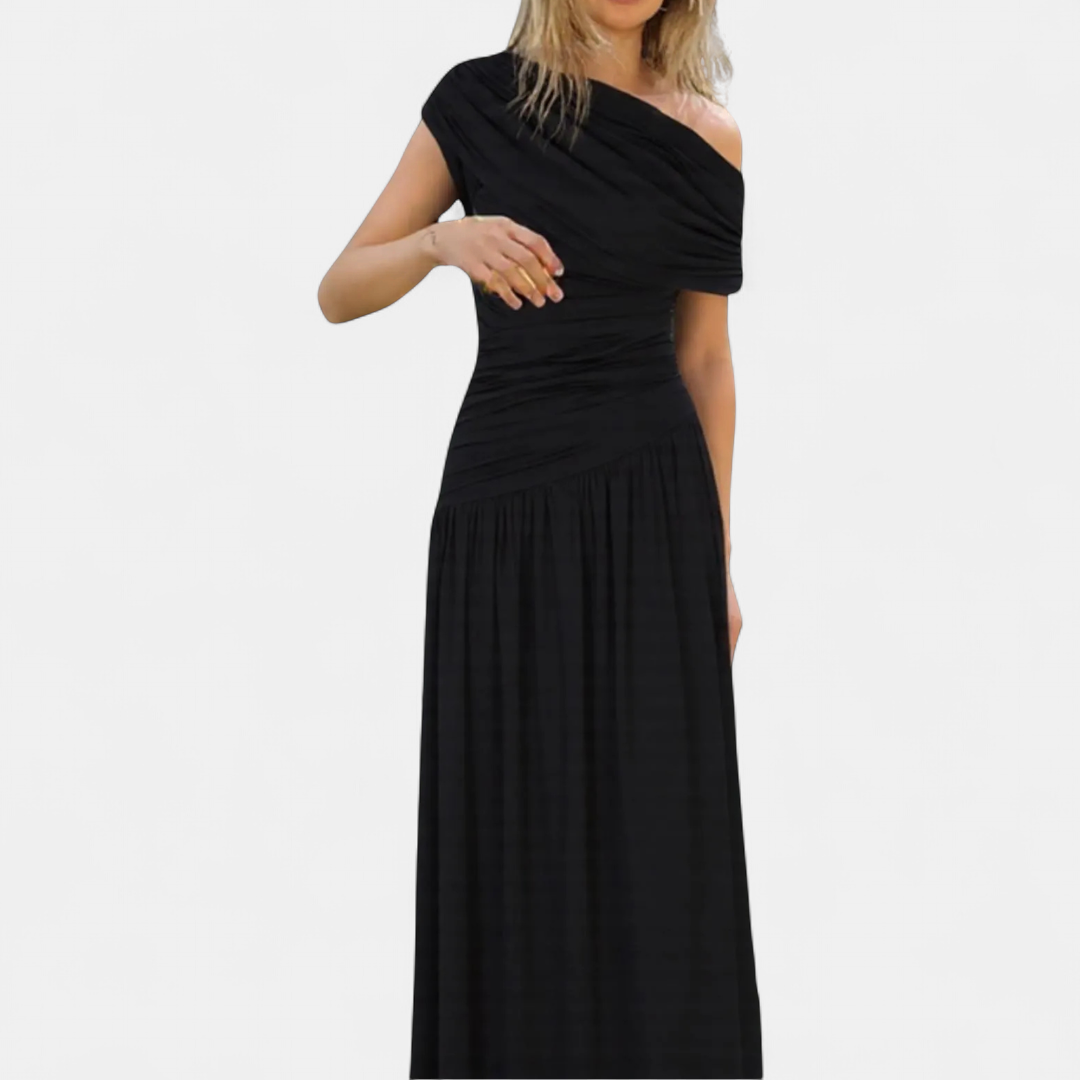 VALENTINA™ – Seksikäs epäsymmetrinen laskostettu midimekko
