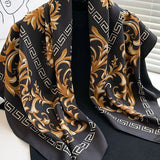 Foulard musta 100 % silkkiä 88 cm
