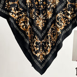 Foulard musta 100 % silkkiä 88 cm