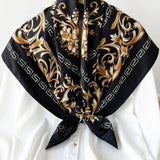 Foulard musta 100 % silkkiä 88 cm