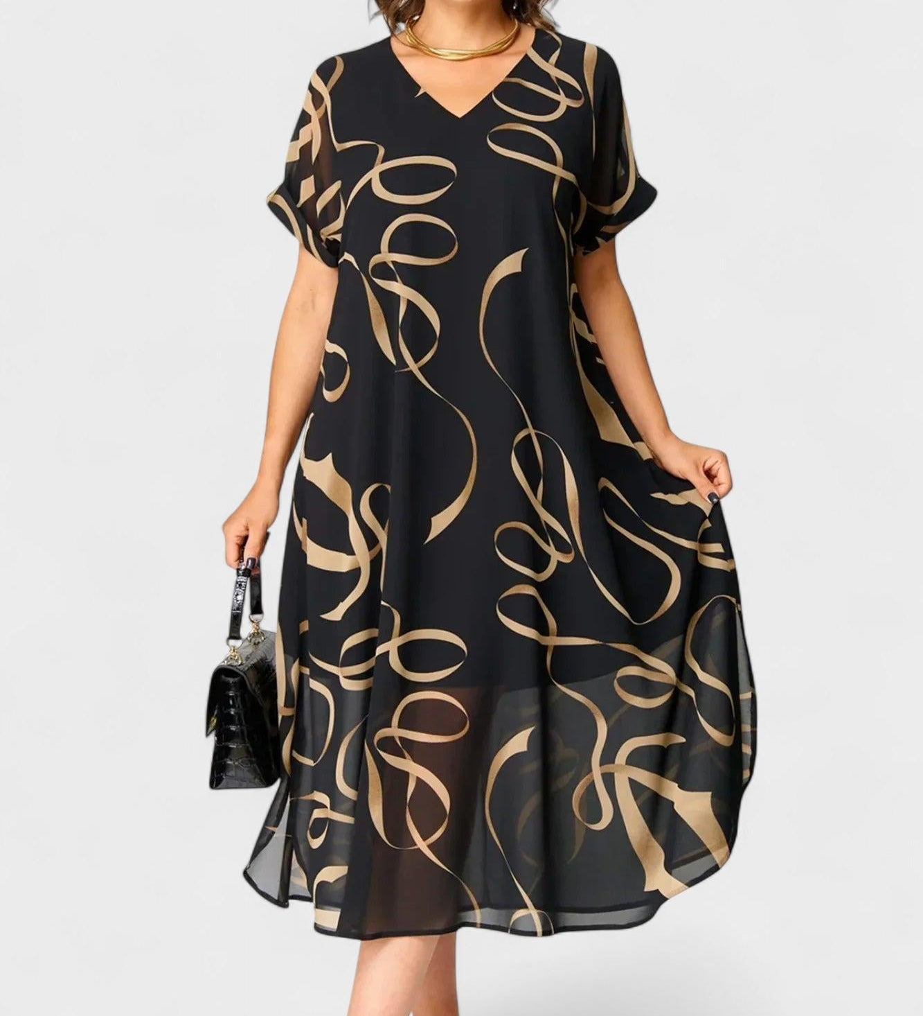 Lagana mekko V-pääntiöllä