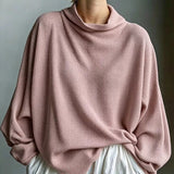 Majica sa širokim izrezom od vaflaste pletenine