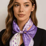 Heklanihuivi 100% silkkiä, 68 cm, violetti