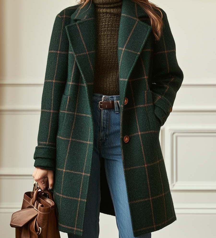Tweed-takki, karhuprintti, retro